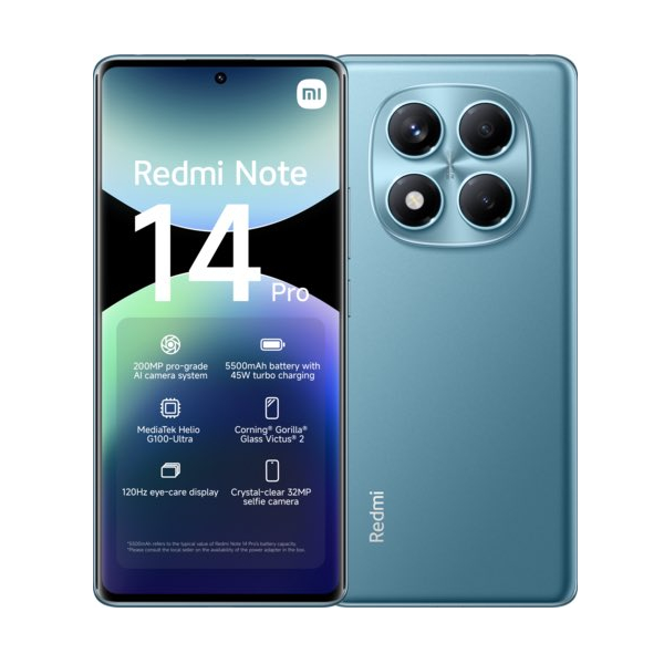 Le note 14 pro dans le couleur Bleu .