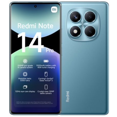 Le note 14 pro dans le couleur Bleu .