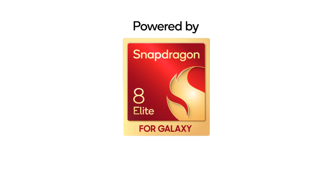 Badge officiel Samsung Galaxy certifiant que le smartphone s25 est équipé du puissant processeur Snapdragon 8 Elite